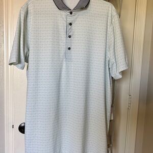 Greyson Light Gray Patterned Polo Shirt